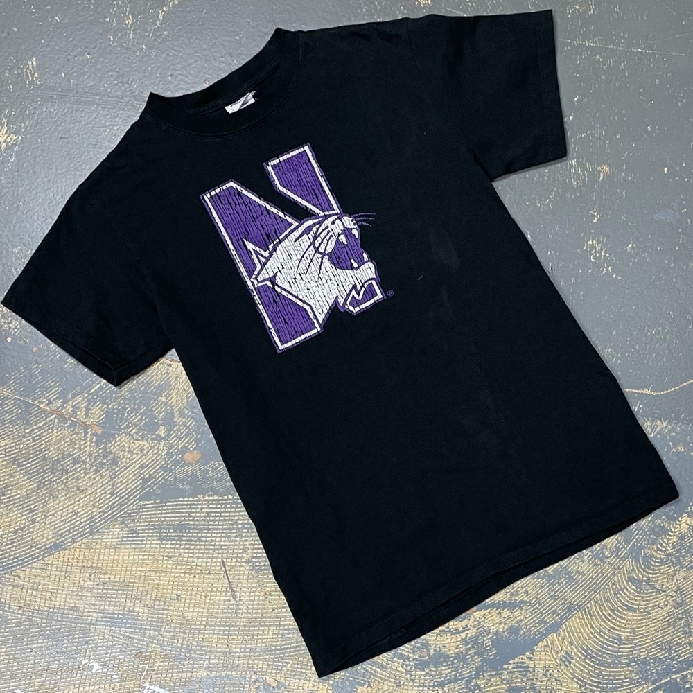 Northwestern University Wildcats Shirt Black Small Football Basketball NCAA
